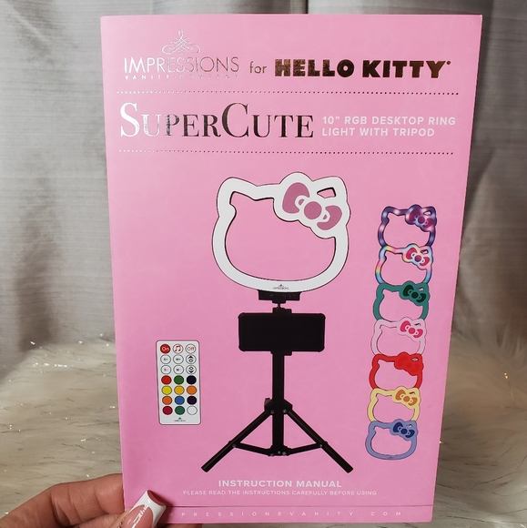 IMPRESSIONS FOR HELLO KITTY super cute 10" rgb desktop ring light with tripod - Picture 6 of 6